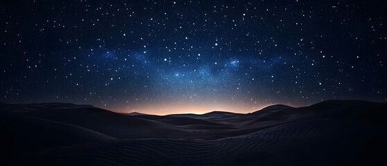 Fototapeta premium Starry Night Sky Landscape: Exploring the Vastness of the Universe and Tranquil Milky Way