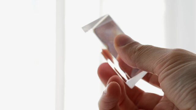 Crystallized prism in hands