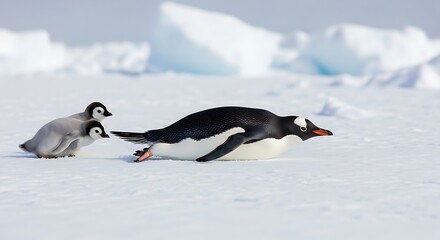 Obraz premium Penguin Slide