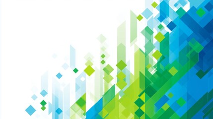 Fototapeta premium Blue Green Abstract Geometric Vector Background for Technology Business Concept with Top White Space