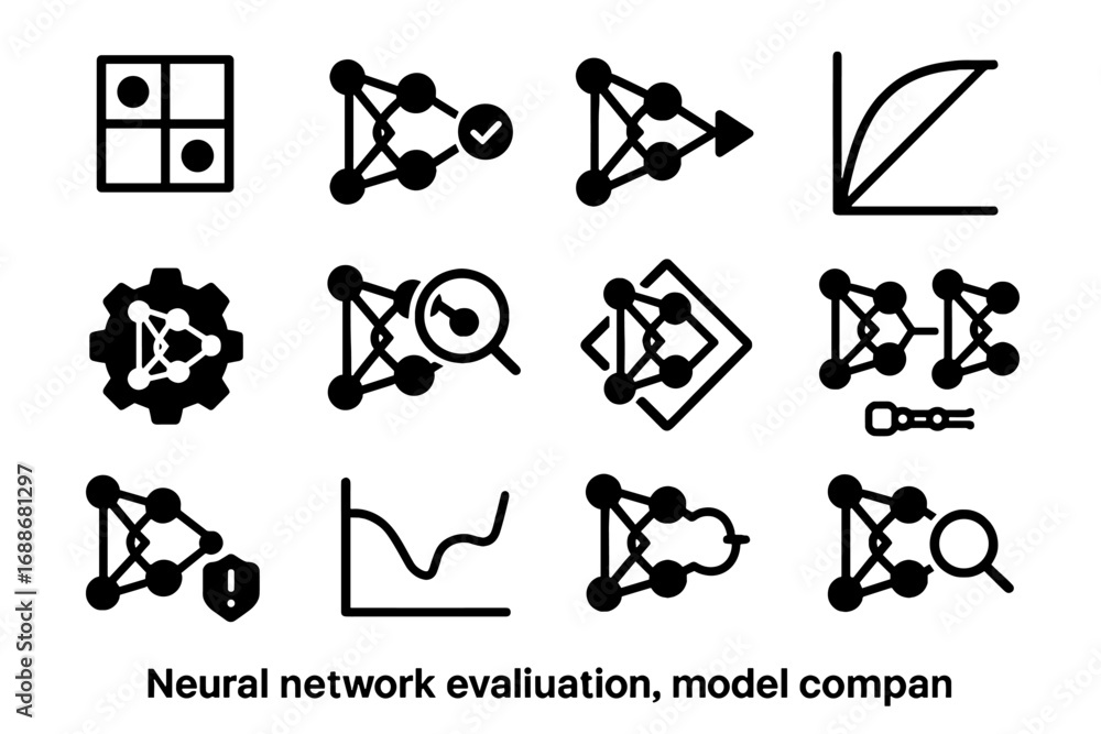 Aufkleber comparison icons percentage bias network precision matrix neural icon score vector overfitting