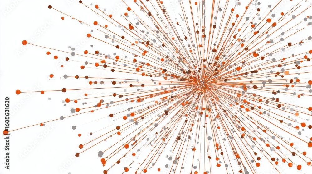 Aufkleber vibrant orange and gray dots radiate outward from a central point, creating a dynamic burst effect a