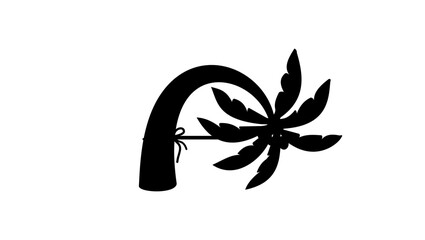 financial inclusion symbol, Letter F, black isolated silhouette