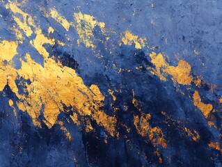 青と金の抽象アートのテクスチャ背景｜ゴールド、インク、抽象、背景、アート、テクスチャ、モダン、ブルー、ゴールド