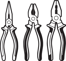 Fototapeta premium pliers set group icon Palas icon vector
