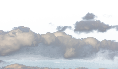 Isolated cutout of a cloud on a transparent background