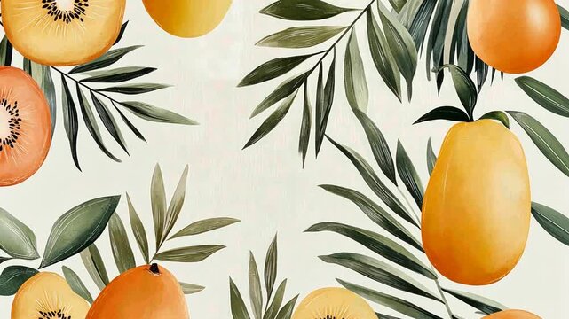 Tropical fruit illustration design