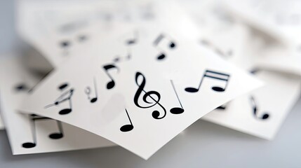 Musical Notes on a Flat Surface Form an Artistic Melody of Imagination and Creativity