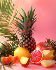 Exotic Tropical Fruit Mix: Colorful, Vibrant, and Nutritious Still Life with Fresh Produce