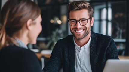 Professional Male Broker Assisting Client: A Business Consultation Moment