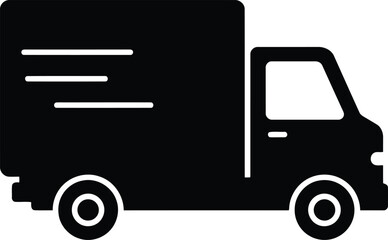 Delivery truck icon silhouette logistics cargo transport service vehicle vector