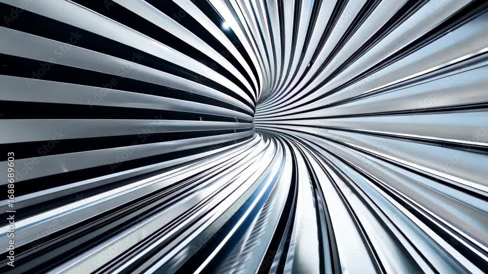 Poster a stunning abstract image featuring smooth metallic wave patterns, creating a sense of depth and mov