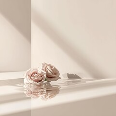 Wallpaper of a rose blooming on the surface of the water