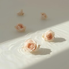 Wallpaper of a rose blooming on the surface of the water