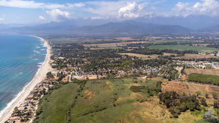 aerial view of the island in corsica