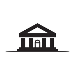 Minimalist Bank Building Vector Illustration