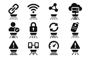 Error pairing sync control link array vector icon remote user data hologram