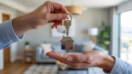 Receiving house keys signifies a new beginning, symbolizing home ownership and future dreams realized.