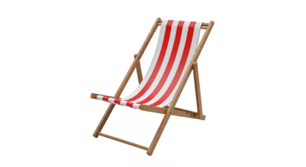 Red White Striped Deck Chair