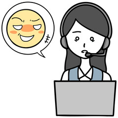精神的に限界のコールセンターの女性とセクハラをする人