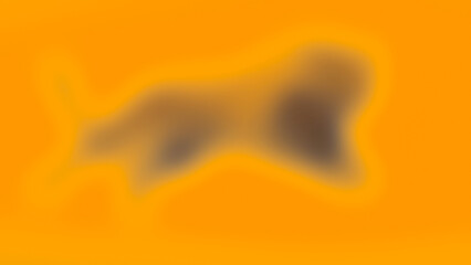 Abstract Blurred Lion Shape on Vibrant Orange Background: Graphic Design Element