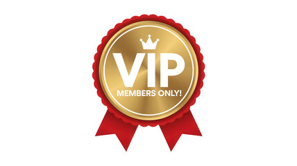 Unlock exclusive access and premium benefits with this stunning VIP members only badge, signifying prestige and special privileges for your esteemed clientele.