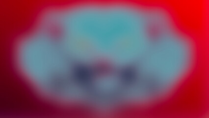 Abstract Teal and Red Orb Design