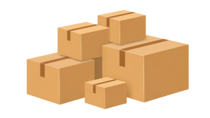 Securely stacked cardboard boxes ready for shipping, storage, or moving, symbolizing logistics, delivery, and inventory management with organized efficiency.