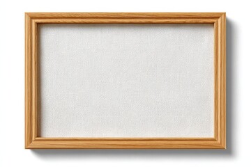 Minimalist Wooden Frame Holding a Blank White Canvas on Isolated Background