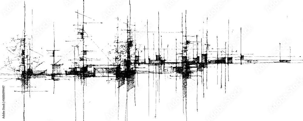 Poster black and white abstract line art background for modern design and print projects