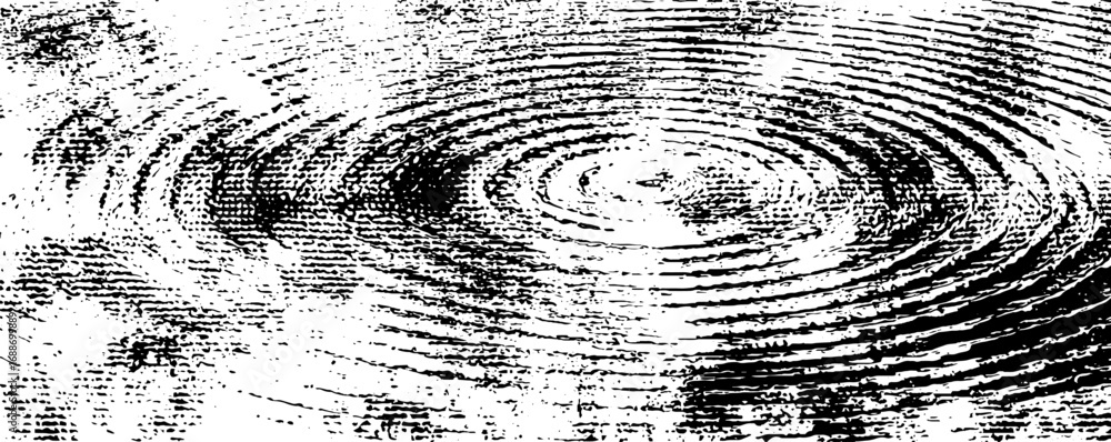 Poster Monochrome abstract line art with concentric patterns for contemporary design