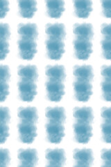 Blue watercolor cloud seamless pattern on white background