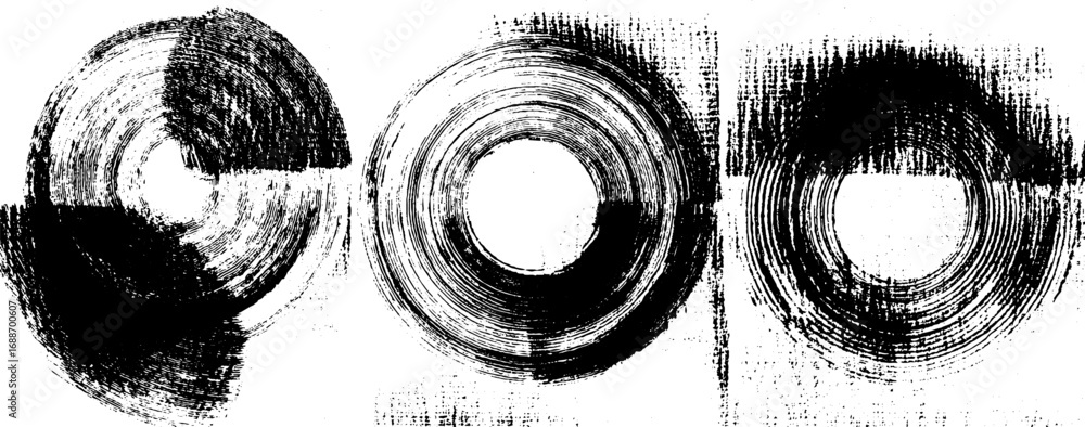 Poster black and white abstract circular line pattern design for modern art concepts