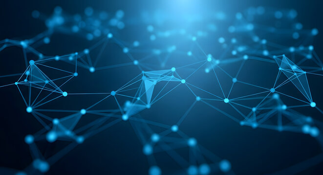 Abstract Blue Network Connections and Nodes technology - Powered by Adobe