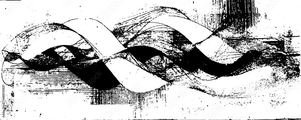Poster black and white abstract optical illusion with dynamic lines for design projects