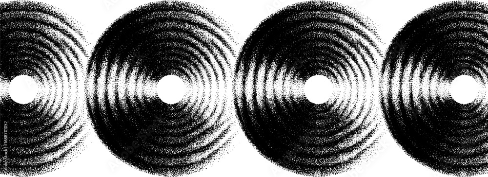 Poster black and white abstract line art pattern with circular design elements