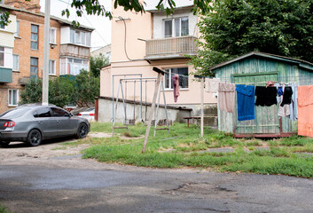 Clothes hanging on a rope 