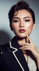 Stylish Woman in Modern Blazer portrait fashion model