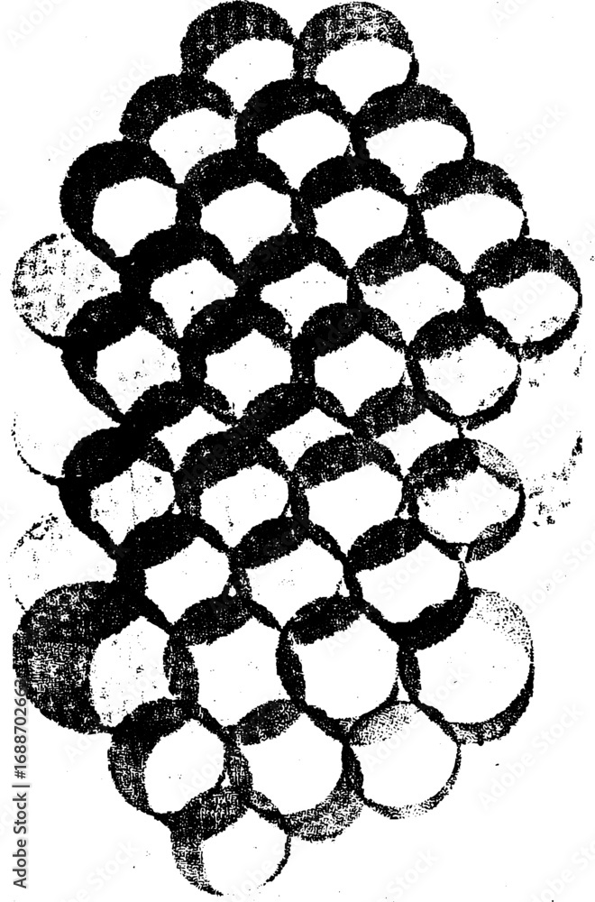 Poster abstract black and white hexagonal pattern geometric design