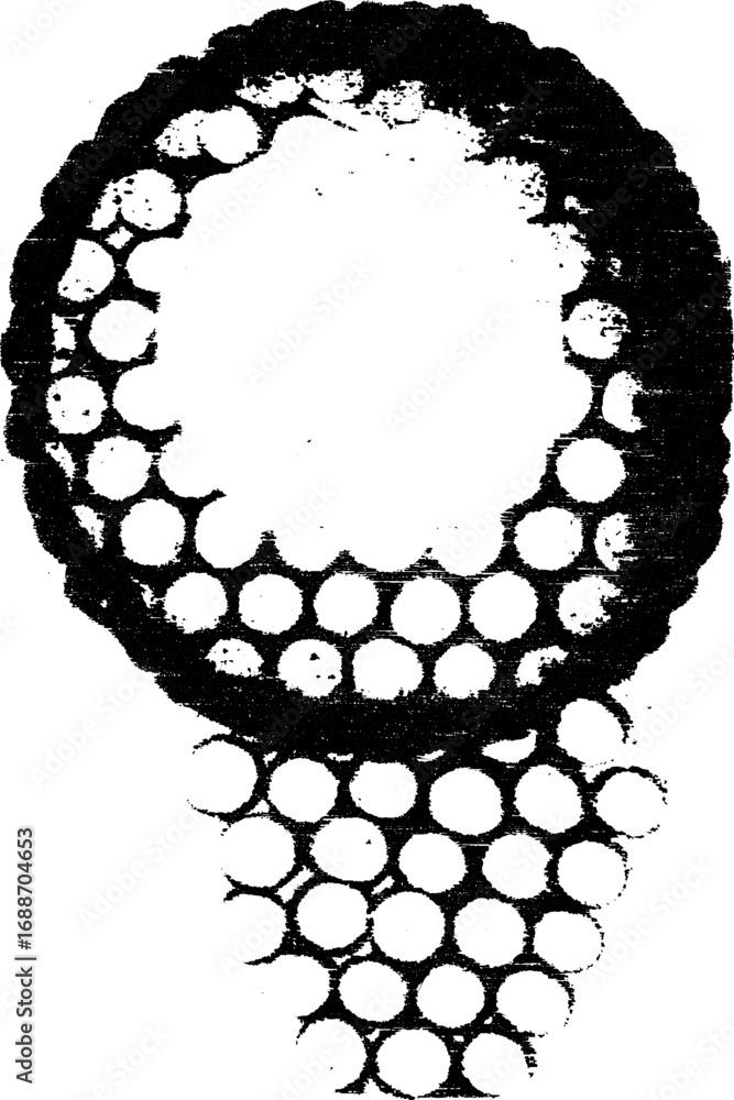 Poster abstract black and white circular pattern in line art style for creative design