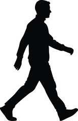 Elegant female silhouette gracefully posing in motion