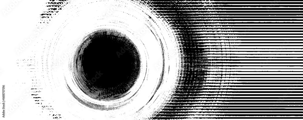 Aufkleber abstract op art design in black and white with lines and patterns for visual projects