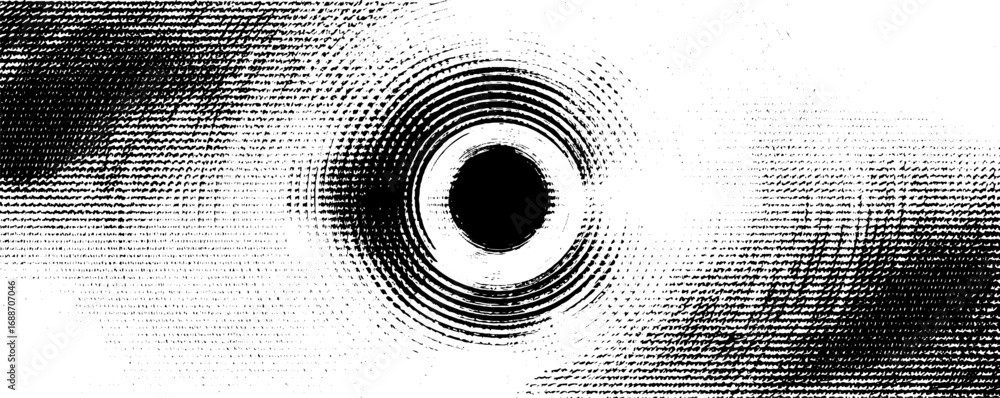 Aufkleber abstract optical art featuring concentric patterns in black and white for modern design
