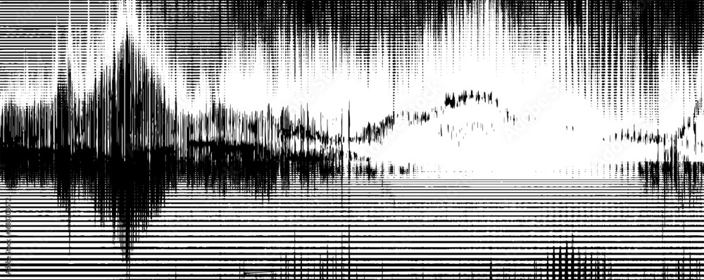 Poster abstract op art black and white line design with wave pattern