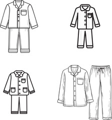 Vector art of various pajama set illustrations for design use