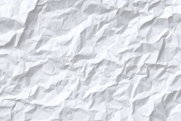 Obraz premium Close-up of crumpled white paper. Texture is uneven and deeply creased, showing folds and wrinkles. Light reflects subtly across the surface