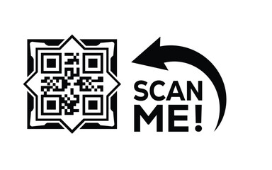 QR code scan icon set. Scan me frame. QR code scan for smartphone. QR code for mobile app, payment and identification. Vector illustration.