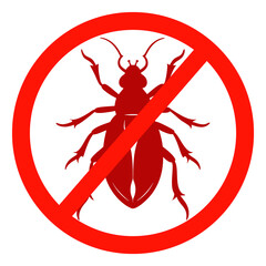 Pest control insect symbol forbidden isolated on transparent background