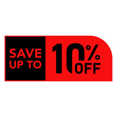 Save up to 10% off discount offer sale promotion isolated on transparent background