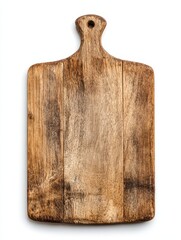 Fototapeta premium Rustic Wooden Pizza Board Isolated on White Background for Culinary Creations